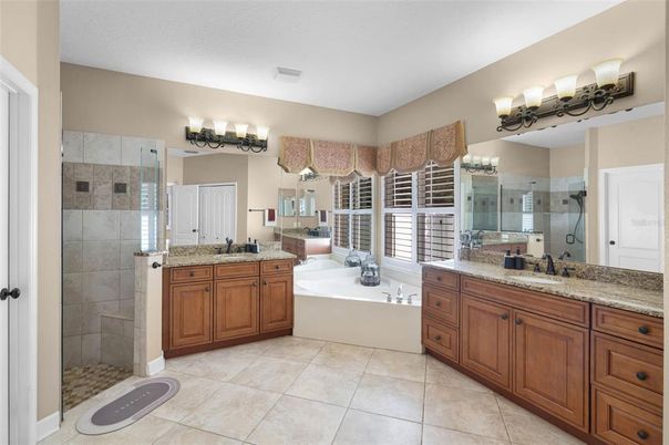 Bathroom, Dual Sink Vanities, Glass Shower, Interior