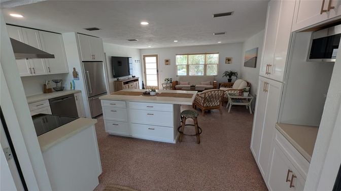 Interior, Kitchen, Living room, Recessed Lighting, Stainless Steel Appliances