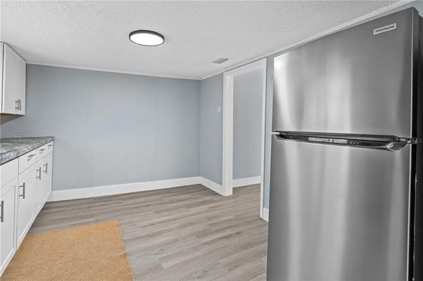Interior, Kitchen, Stainless Steel Appliances, Wood Texture Flooring