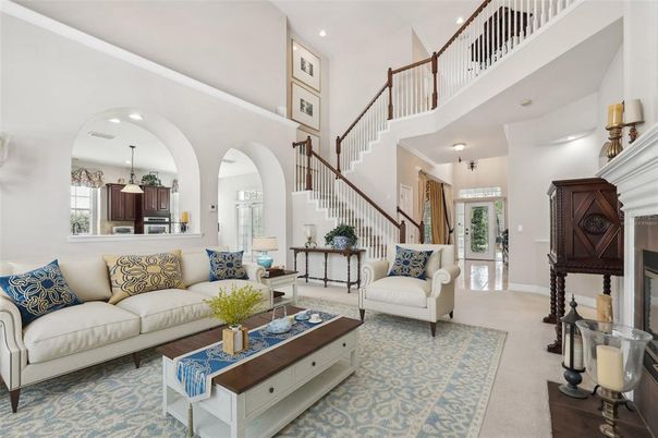Fireplace, Interior, Living room, Pendant Lights, Recessed Lighting