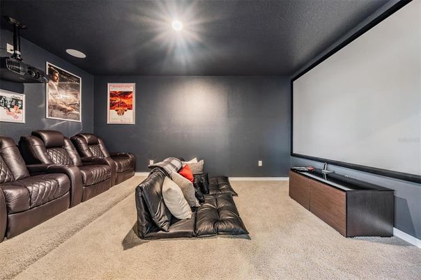 Home Theatre Room, Interior, Projection Screen, Recessed Lighting, Theatre Room