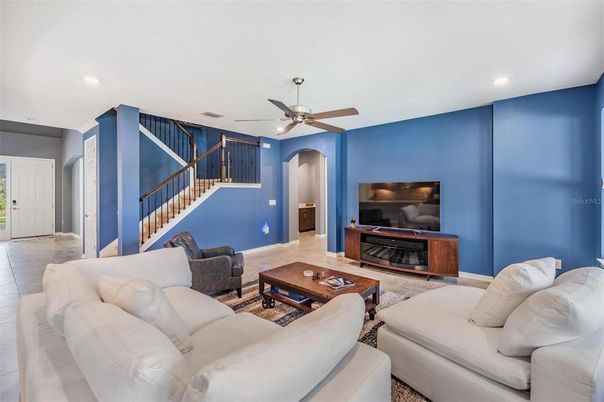 Interior, Living room, Recessed Lighting