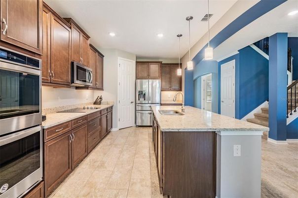 Interior, Kitchen, Pendant Lights, Recessed Lighting, Stainless Steel Appliances