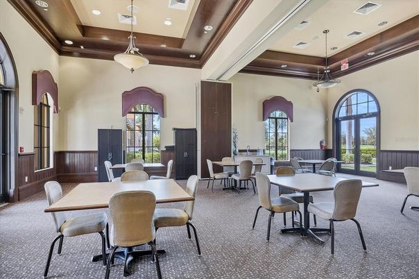 Dining room, Interior, Pendant Lights, Recessed Lighting, Wooden Ceilings