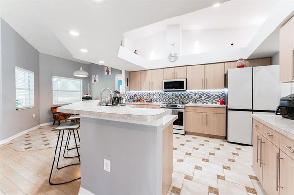 Interior, Kitchen, Pendant Lights, Recessed Lighting, Stainless Steel Appliances