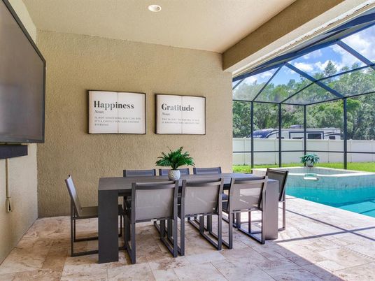 Dining room, Glass Ceilings, Interior, Pool, Recessed Lighting, Sun Room