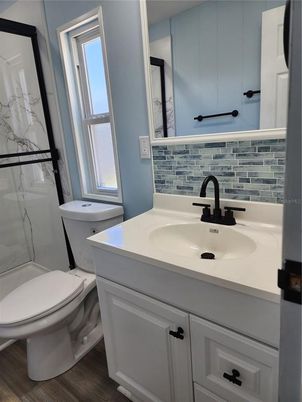 Bathroom, Interior, Marble Walls, Wood Texture Flooring