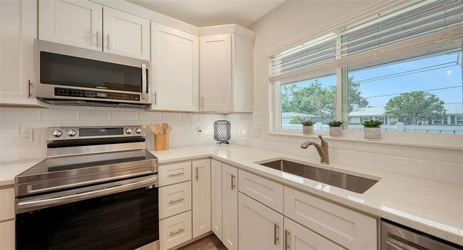 Interior, Kitchen, Stainless Steel Appliances, Wood Texture Flooring