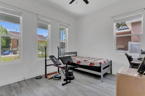 Bedroom, Fitness Equipment, Interior, Wood Texture Flooring