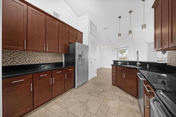 Interior, Kitchen, Pendant Lights, Stainless Steel Appliances