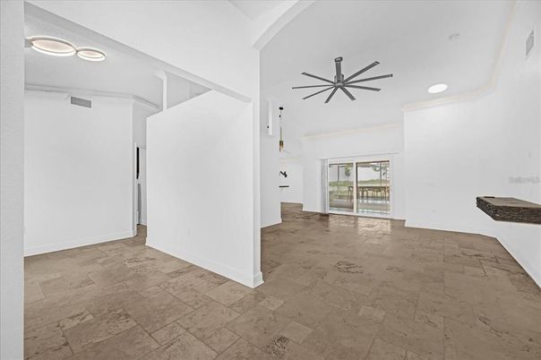 Empty room, Interior, Pendant Lights, Recessed Lighting