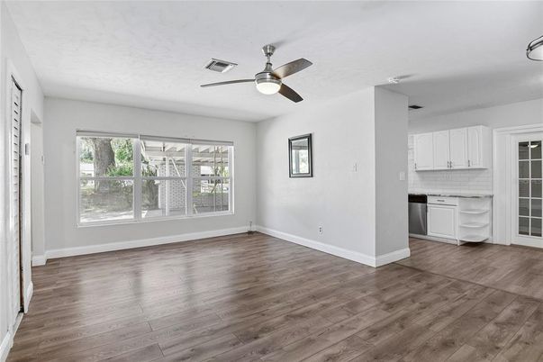 Empty room, Interior, Kitchen, Wood Texture Flooring