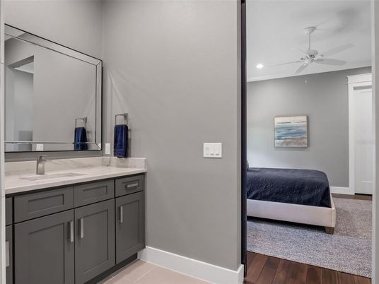 Bathroom, Bedroom, Interior, Recessed Lighting, Wood Texture Flooring