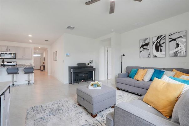 Interior, Kitchen, Living room, Piano, Recessed Lighting