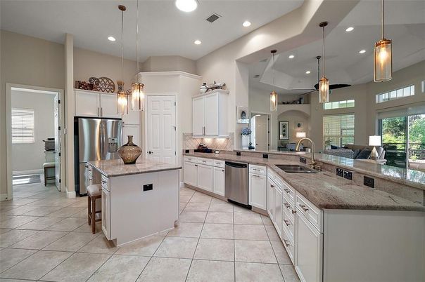 Interior, Kitchen, Pendant Lights, Recessed Lighting, Stainless Steel Appliances