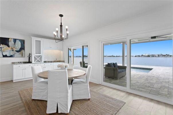 Chandelier, Dining room, Interior, Pendant Lights, Water, Wood Texture Flooring