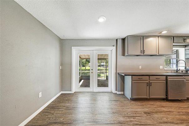 Interior, Kitchen, Recessed Lighting, Wood Texture Flooring