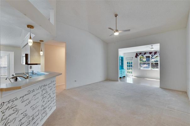 Empty room, Interior, Kitchen, Pendant Lights