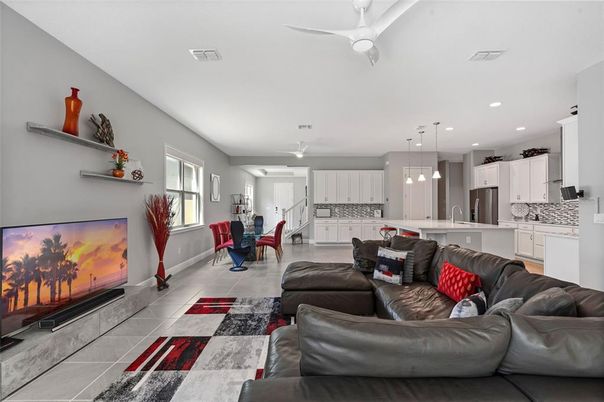 Dining room, Interior, Kitchen, Living room, Pendant Lights, Recessed Lighting