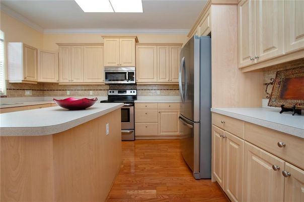 Interior, Kitchen, Stainless Steel Appliances, Wood Texture Flooring
