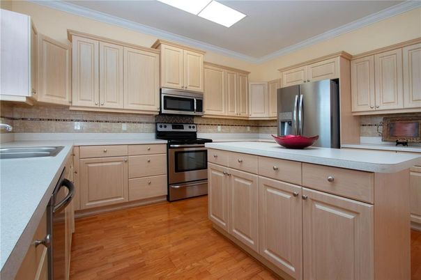 Interior, Kitchen, Stainless Steel Appliances, Wood Texture Flooring