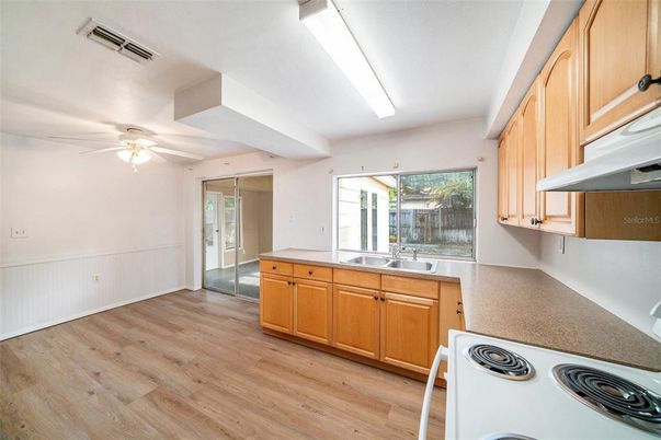 Interior, Kitchen, Wood Texture Flooring