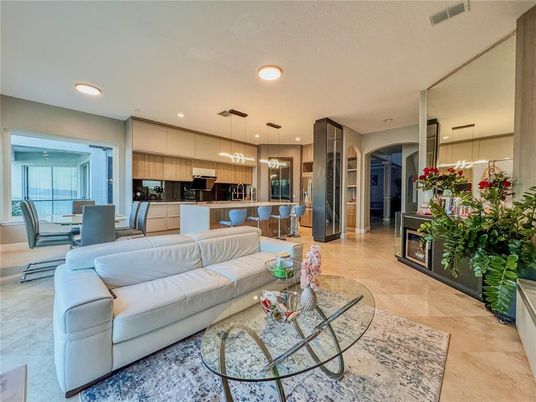 Dining room, Interior, Kitchen, Living room, Pendant Lights, Recessed Lighting