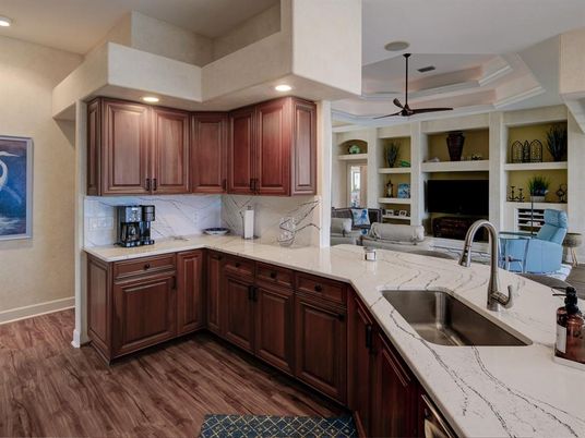 Interior, Kitchen, Recessed Lighting, Wood Texture Flooring