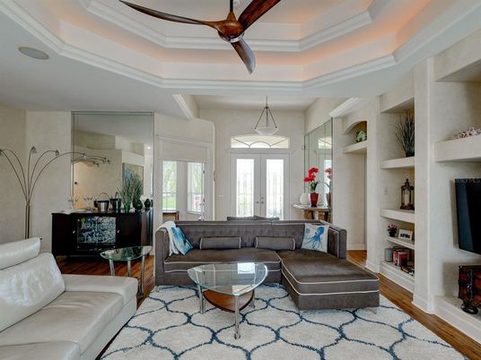 Interior, Living room, Pendant Lights, Wood Texture Flooring