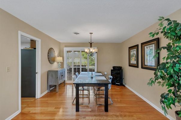 Chandelier, Dining room, Interior, Wood Texture Flooring