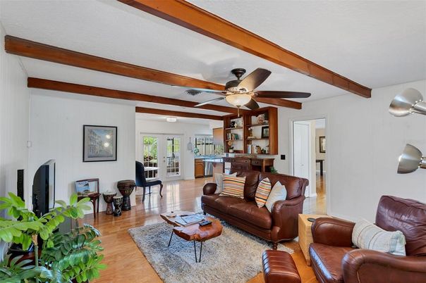 Interior, Kitchen, Living room, Wooden Beams, Wood Texture Flooring