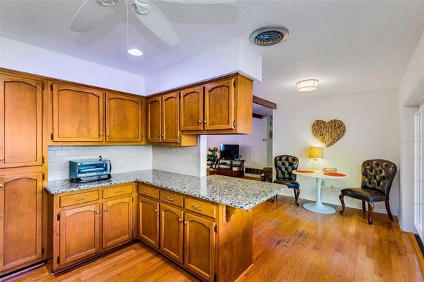 Interior, Kitchen, Recessed Lighting, Wood Texture Flooring