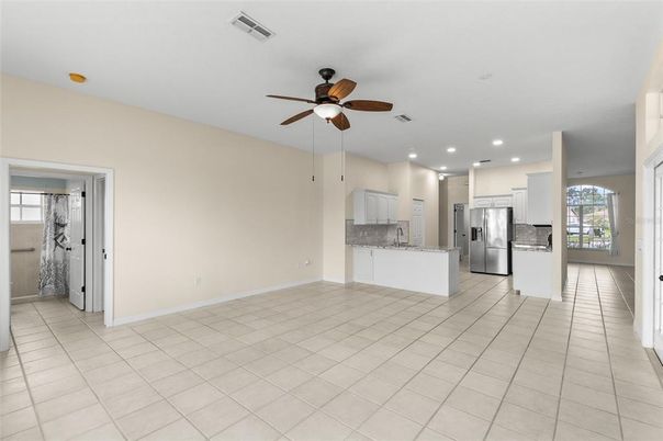 Empty room, Interior, Kitchen, Recessed Lighting