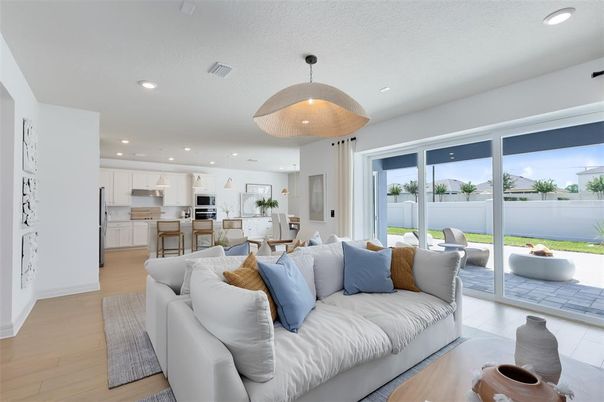 Dining room, Interior, Kitchen, Living room, Pendant Lights, Recessed Lighting, Stainless Steel Appliances, Wood Texture Flooring