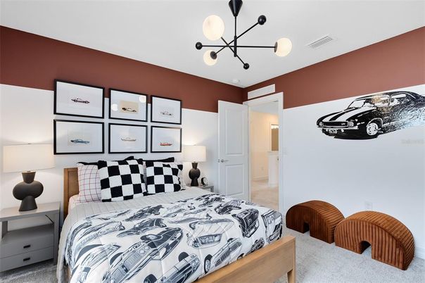 Bedroom, Interior, Pendant Lights