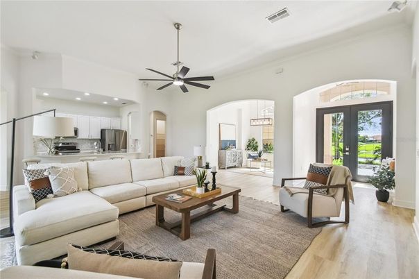 Interior, Kitchen, Living room, Pendant Lights, Recessed Lighting, Stainless Steel Appliances, Wood Texture Flooring