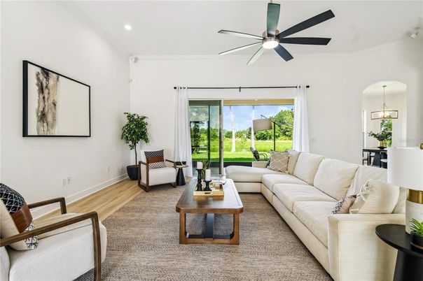 Interior, Living room, Pendant Lights, Recessed Lighting, Wood Texture Flooring