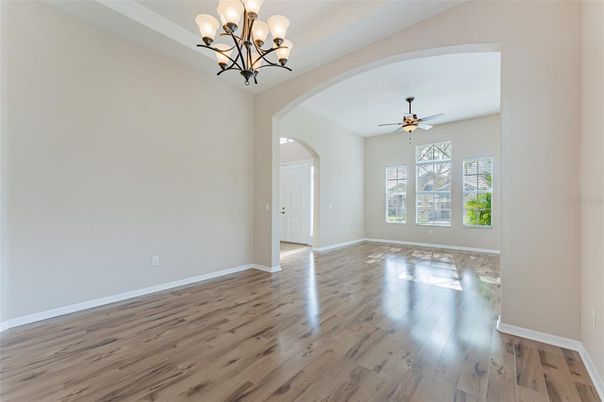 Chandelier, Empty room, Interior, Wood Texture Flooring