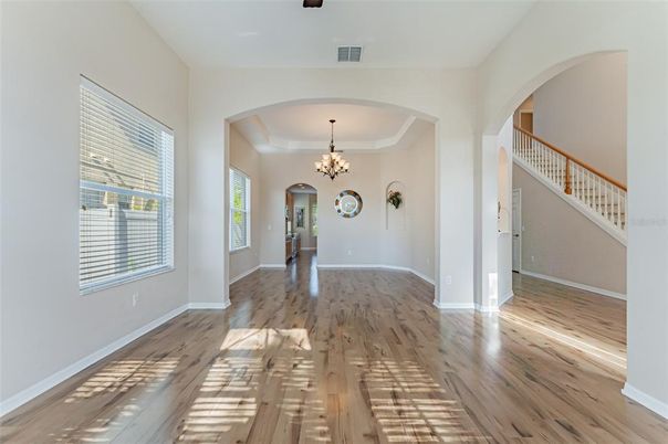 Chandelier, Interior, Wood Texture Flooring