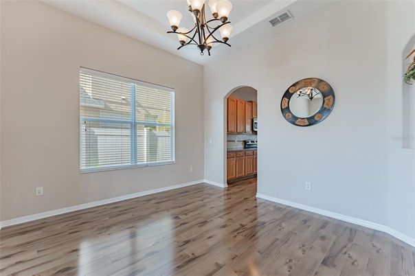 Chandelier, Empty room, Interior, Wood Texture Flooring