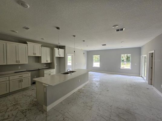 Interior, Kitchen, Marble, Pendant Lights, Recessed Lighting