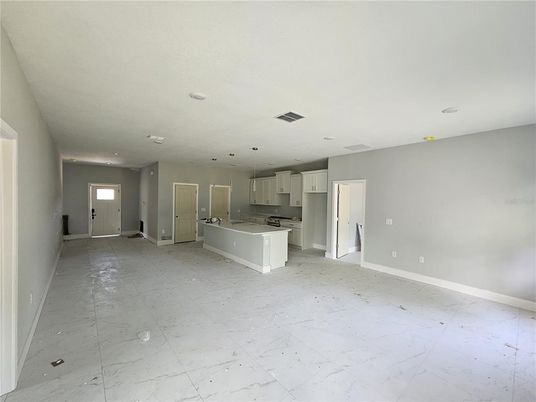 Empty room, Interior, Kitchen, Marble, Recessed Lighting