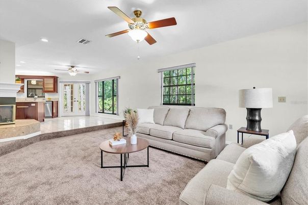 Fireplace, Interior, Living room, Recessed Lighting