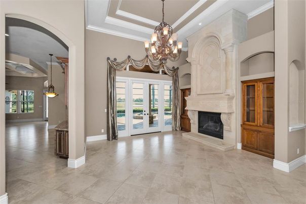 Chandelier, Fireplace, Interior, Recessed Lighting