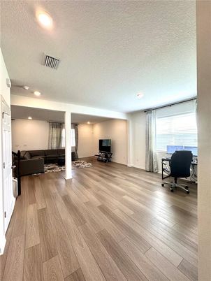 Home Office, Interior, Recessed Lighting, Wood Texture Flooring
