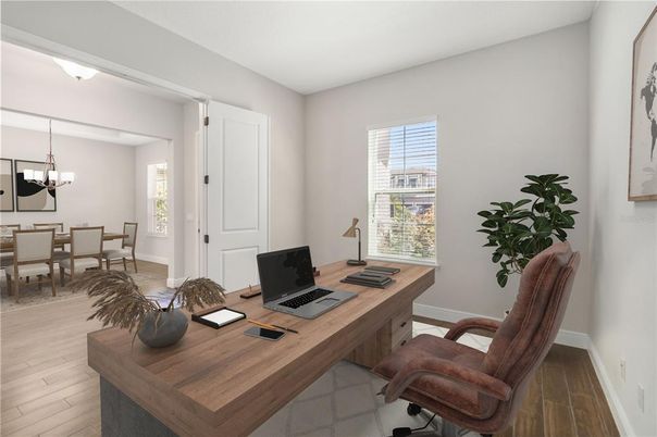 Chandelier, Home Office, Interior, Wood Texture Flooring