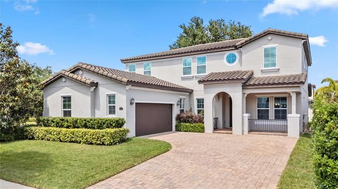 Attached, Backyard, Exterior, Facade, Mediterranean
