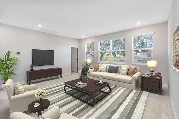 Interior, Living room, Recessed Lighting