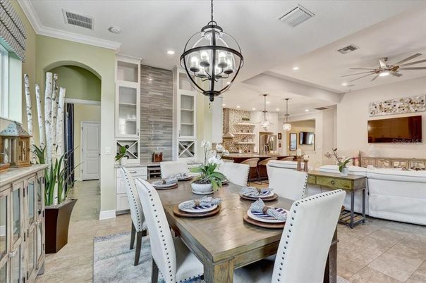 Dining room, Interior, Kitchen, Living room, Pendant Lights, Recessed Lighting