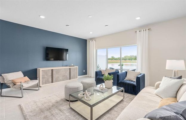 Interior, Living room, Recessed Lighting